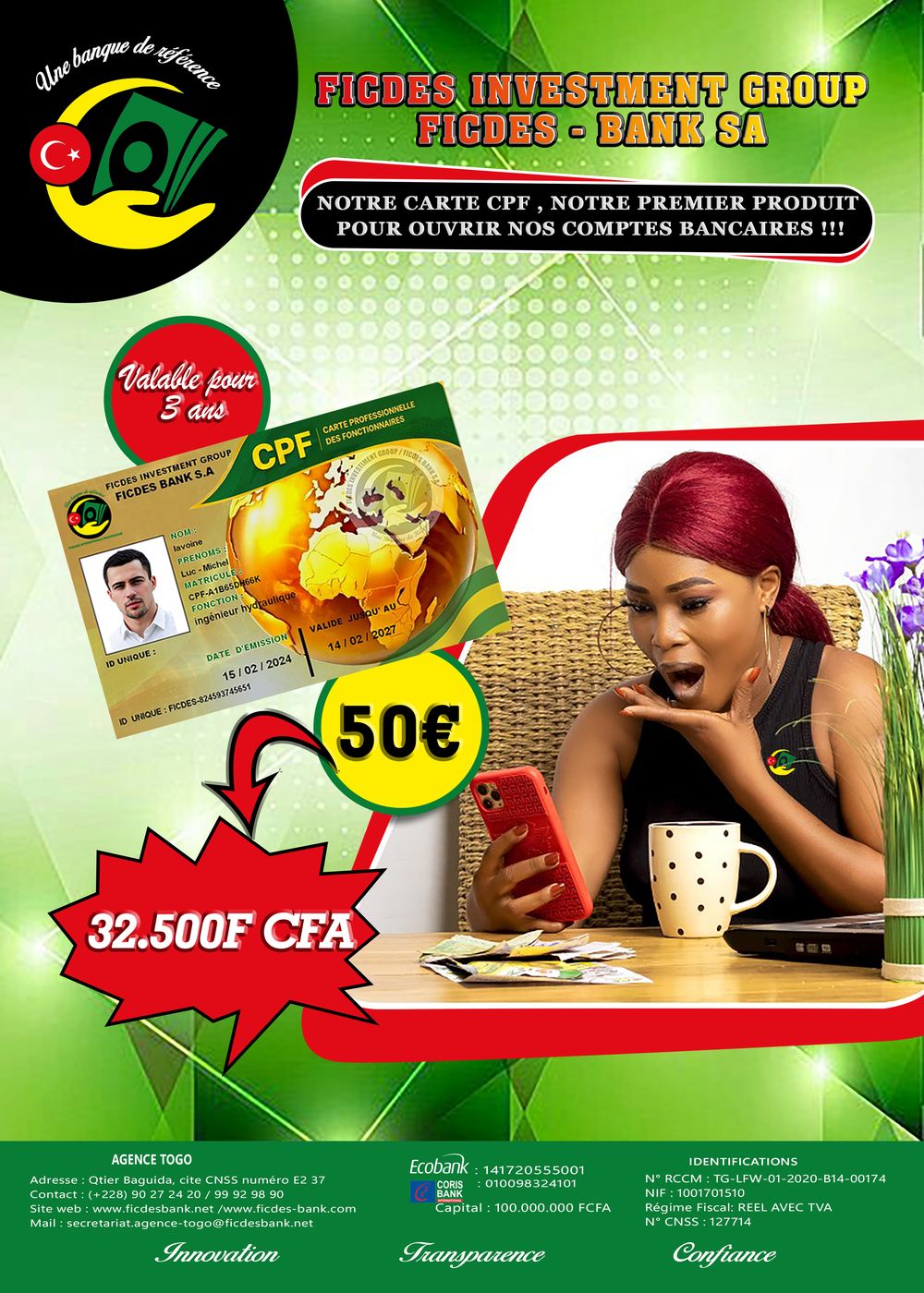 Offre Carte CPF FICDES BANK S.A